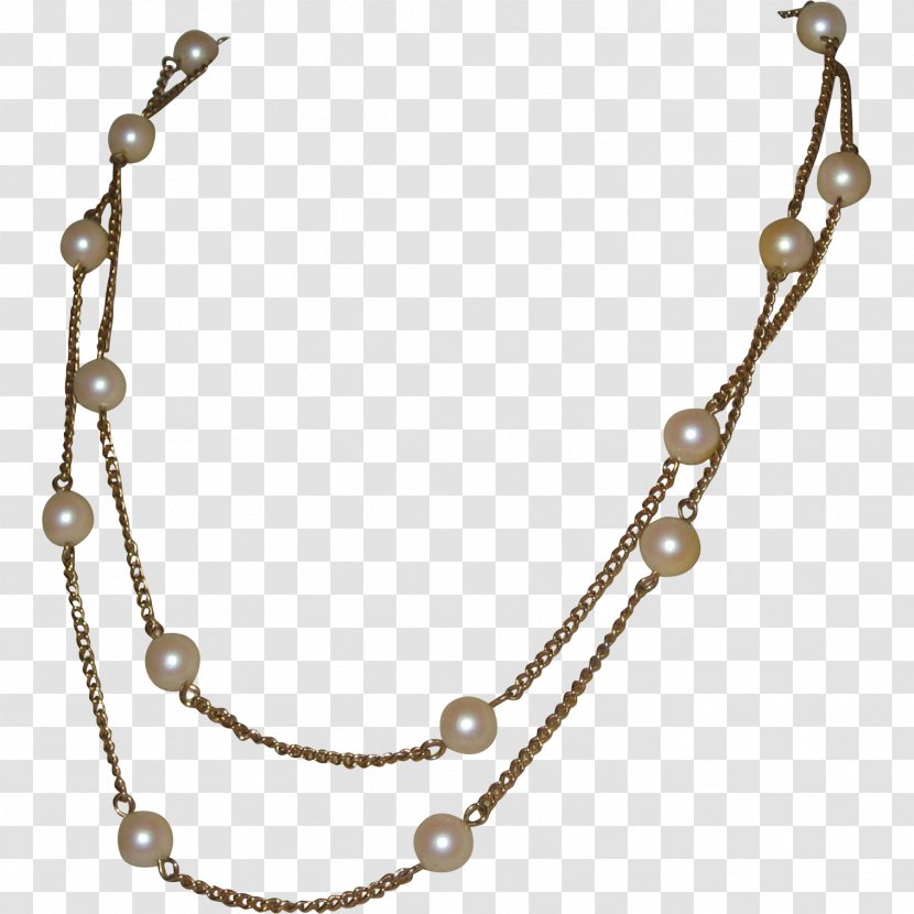 Pearl Necklace Earring Chain - Body Jewellery Transparent PNG