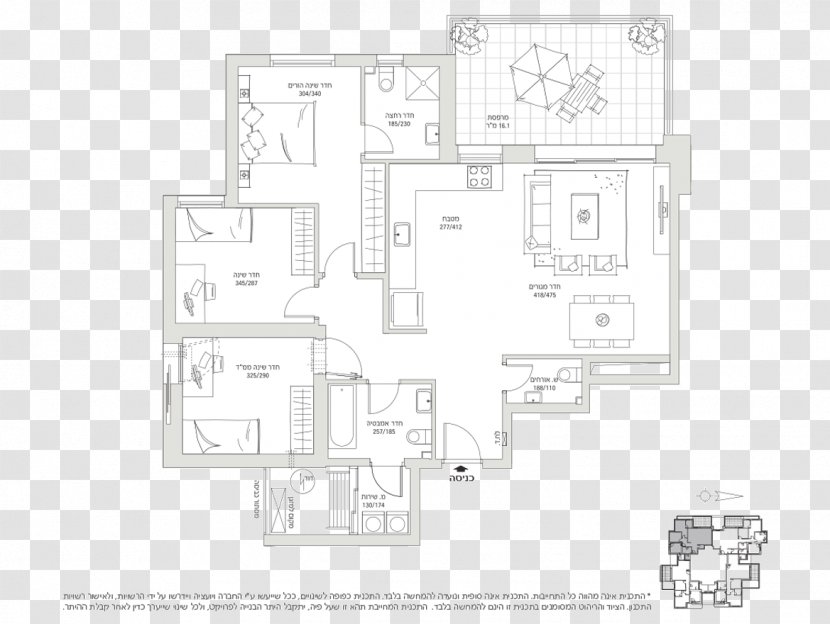 Floor Plan Technical Drawing - White - Urban Park Transparent PNG