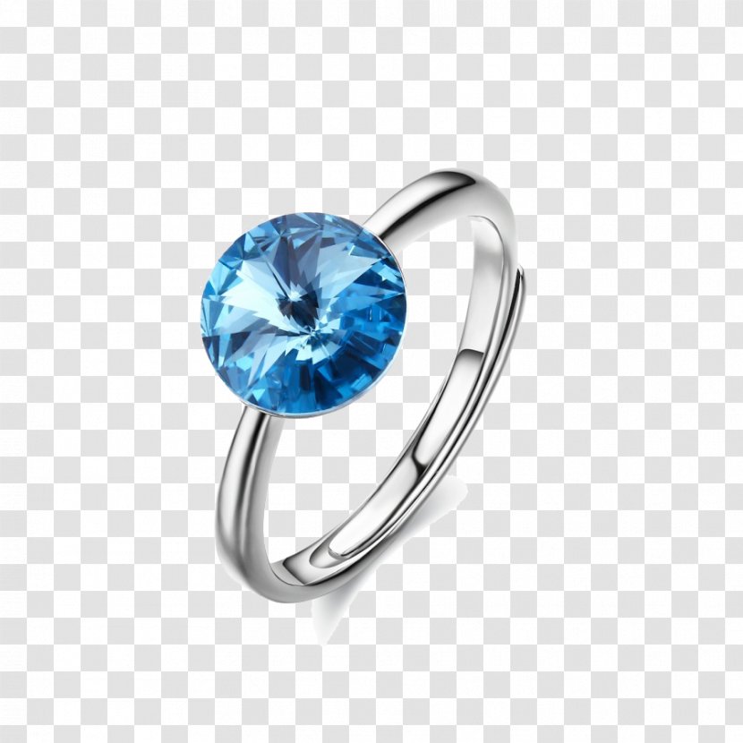Ring Carat - Silver - Blue Diamond Transparent PNG