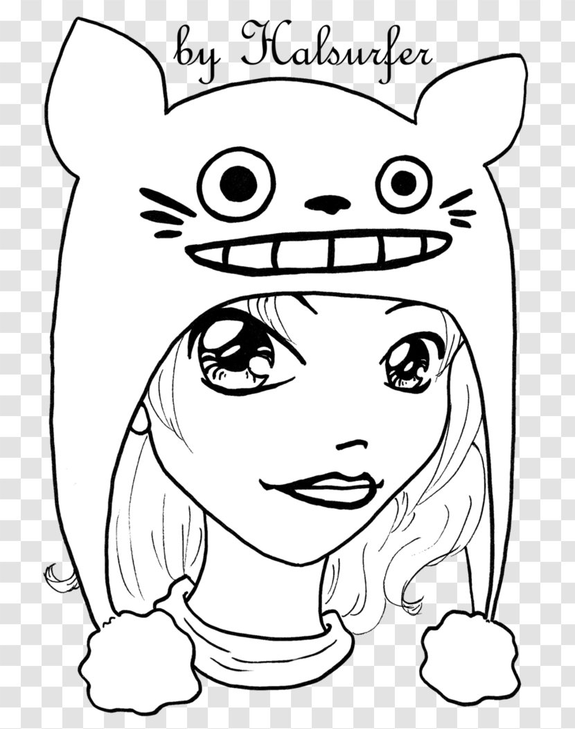Line Art Drawing Fan Face - Frame - Totoro Transparent PNG