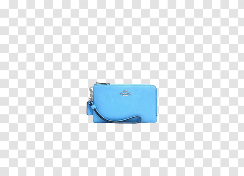Blue Coin Purse Brand - Wristlet - Cowhide Double Zipper Wrist Bag Transparent PNG