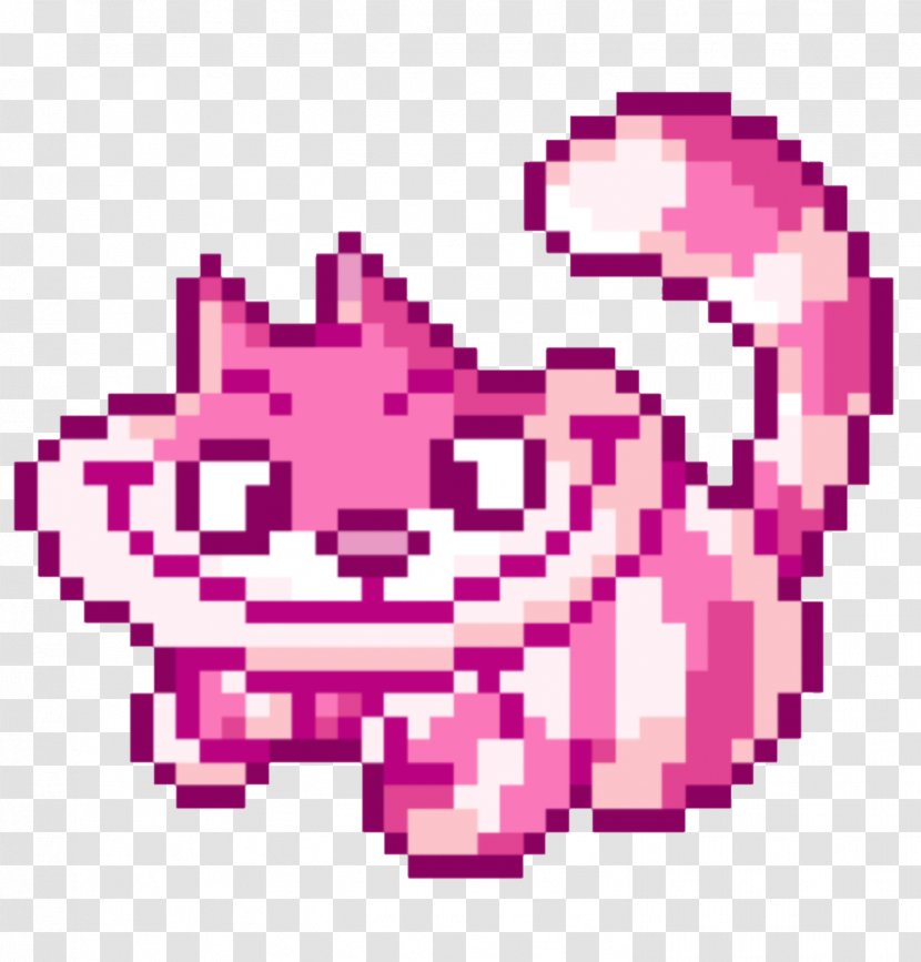 Cheshire Cat Pixel Art - Flower Transparent PNG