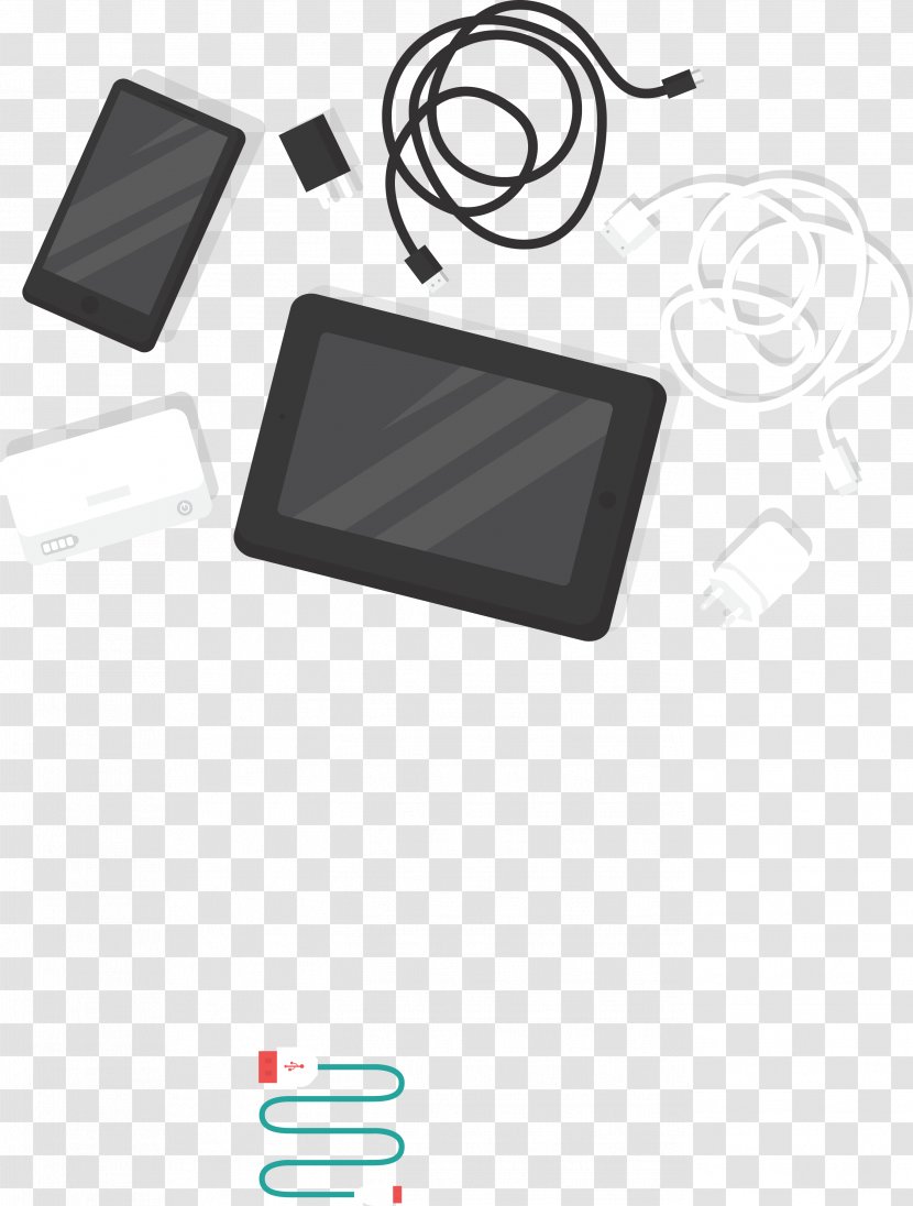 Battery Charger USB Data Cable - Mobile Phones - Vector Apple Family Portrait Transparent PNG