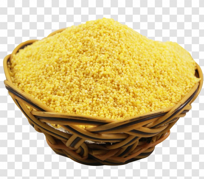 Cereal Yellow Rice Food - Whole Grain - Woven Basket Large Transparent PNG