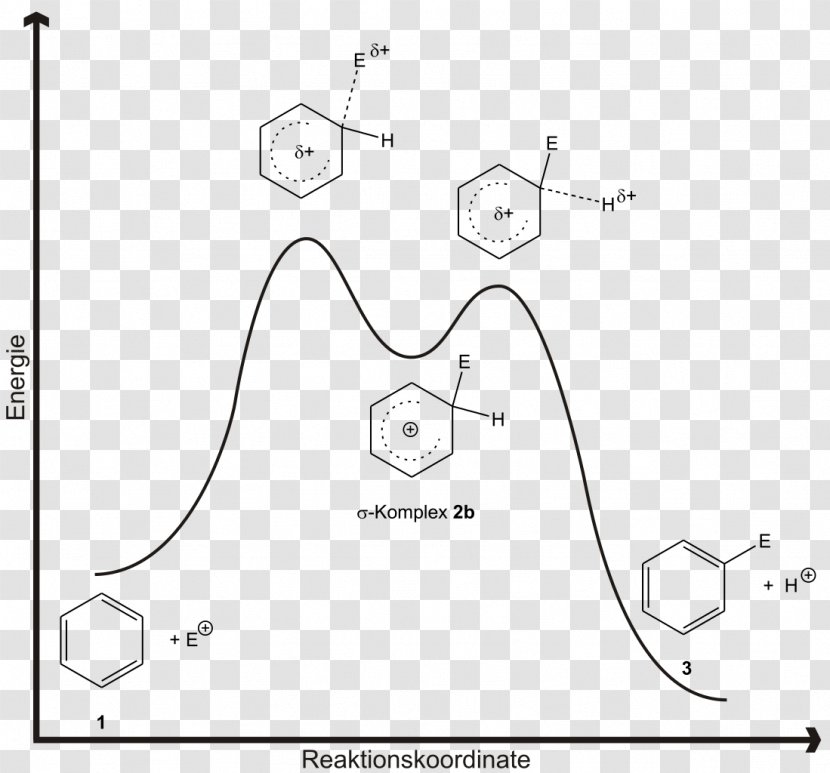 Electrophilic Aromatic Substitution Reaction Electrophile Nucleophilic Compounds - Monochrome Transparent PNG