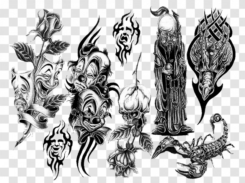 Joker Evil Clown Tattoo Artist - Fictional Character - Hands On Transparent PNG