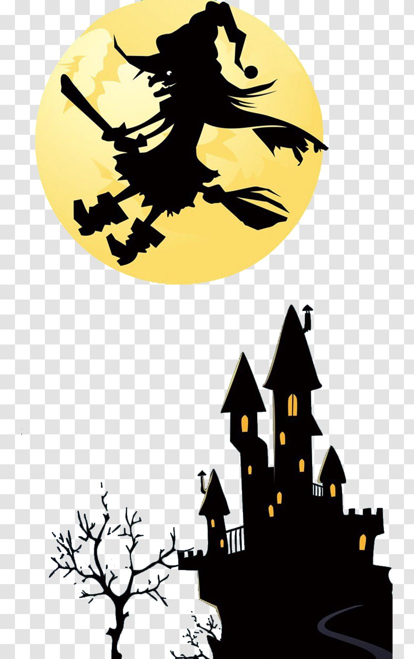 Halloween Wall Decal Illustration - Witch Transparent PNG