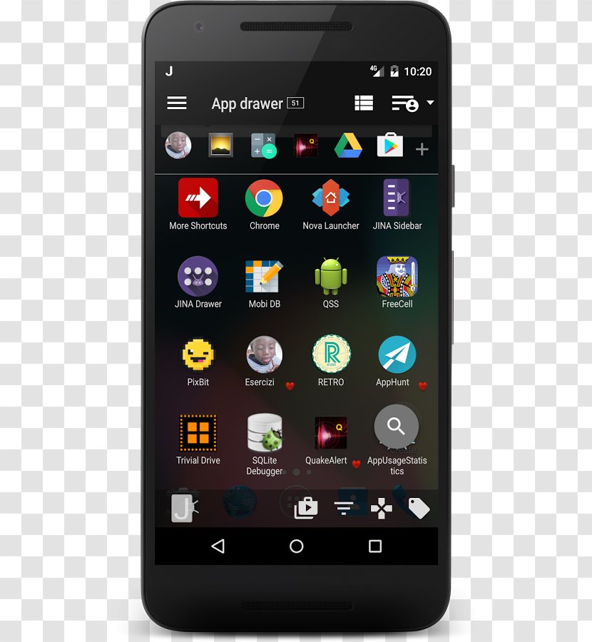 Feature Phone Smartphone Google Now Android - Communication Device - App Drawer Transparent PNG