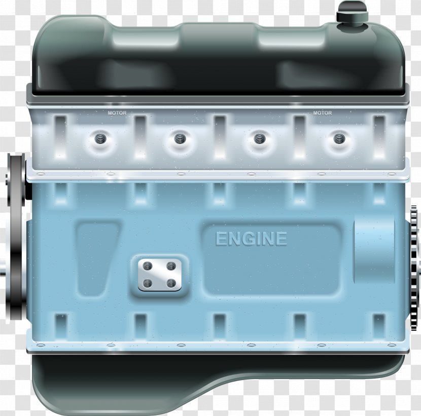 Car Internal Combustion Engine Illustration - Multimedia - Blue Compact Transparent PNG