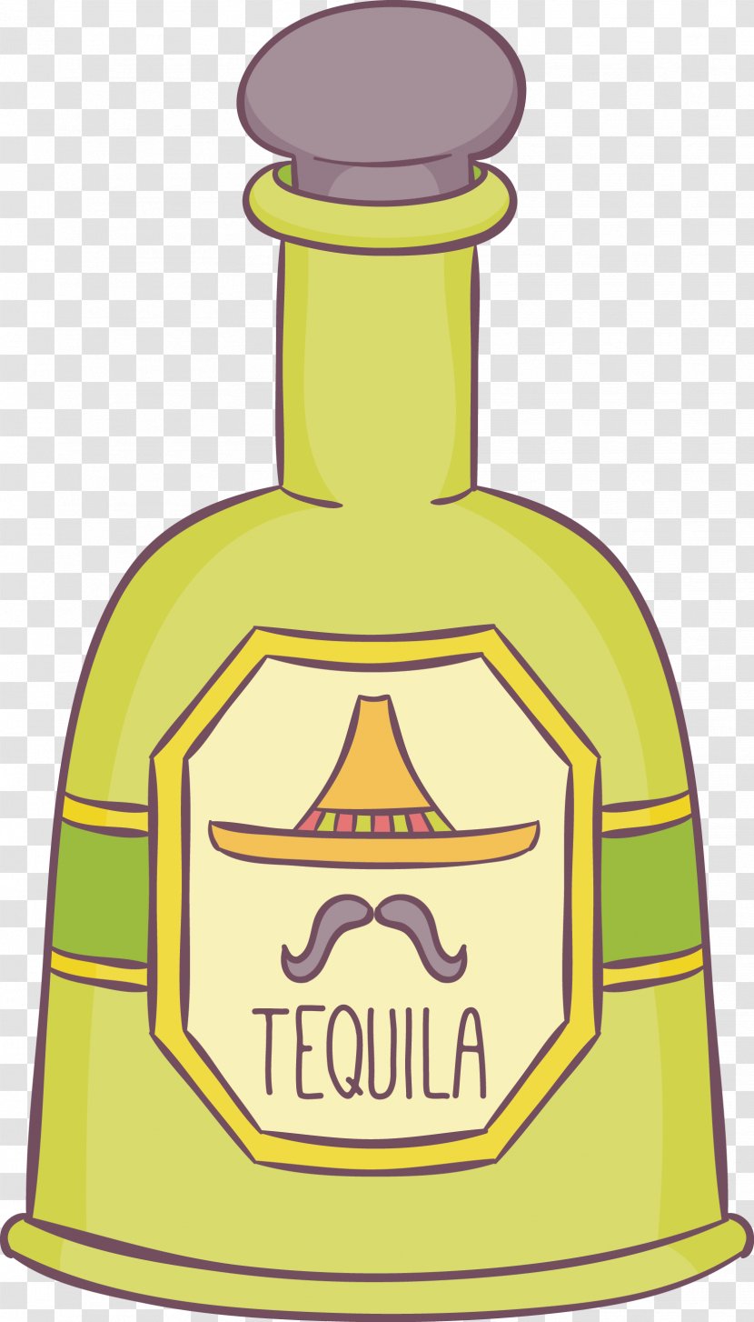Tequila Bottle Alcoholic Drink - Drawing - Vector Hand-painted Transparent PNG