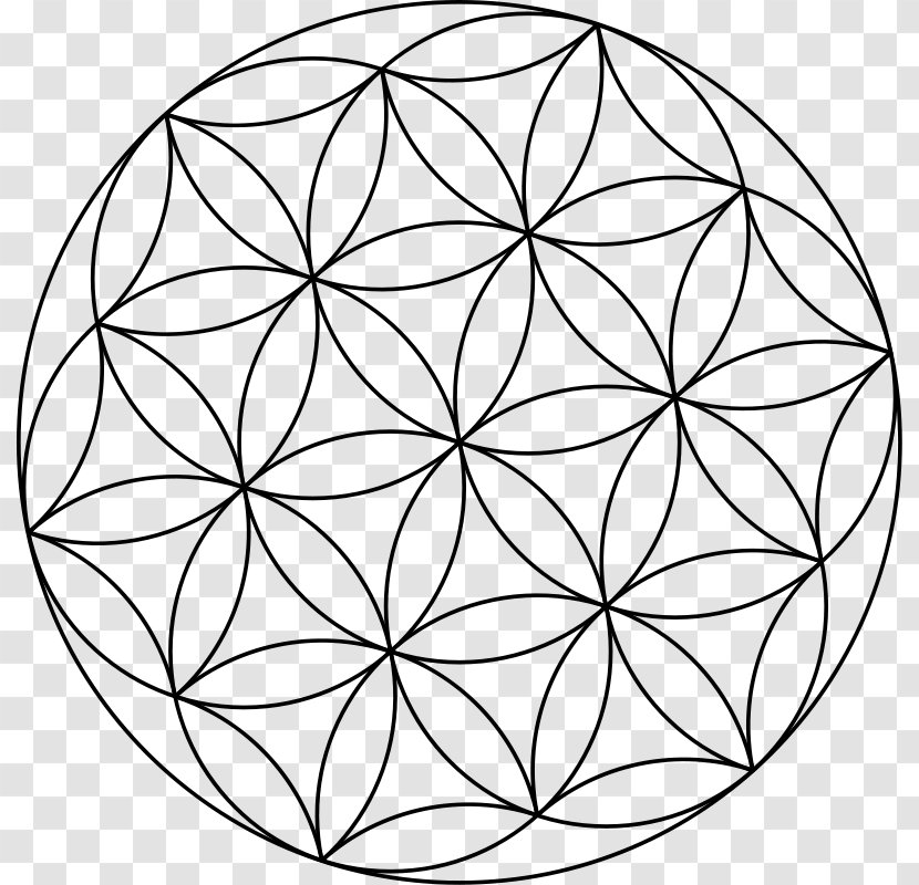 Overlapping Circles Grid Sacred Geometry Clip Art - Tree - Flower Transparent PNG