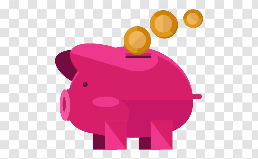 Piggy Bank Coin - Pink Transparent PNG