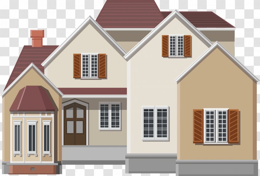 Architecture House Illustration - Elevation - Sunshine Mansion Transparent PNG