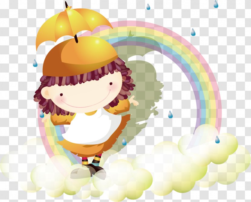 Illustration - Art - Rainbow Child Vector Transparent PNG