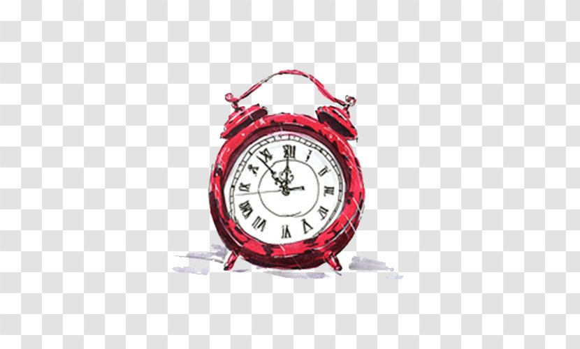 Alarm Clock Red Illustration - Brand - Hand-painted Transparent PNG