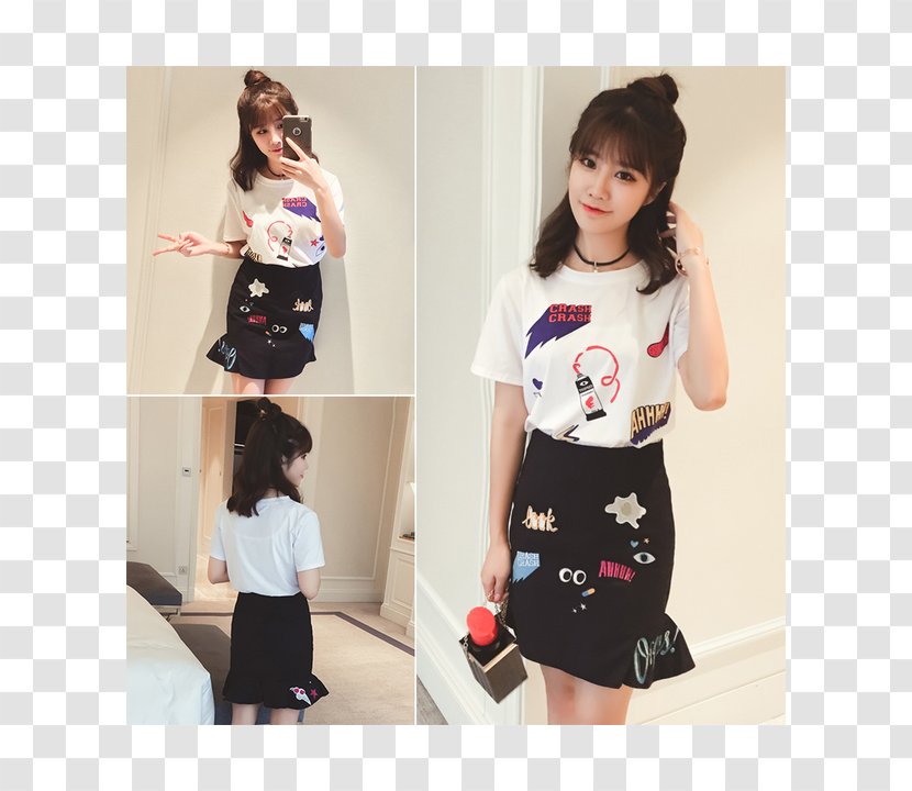 Sleeve T-shirt Waist Shoulder Skirt - Heart - Họa Tiết Transparent PNG