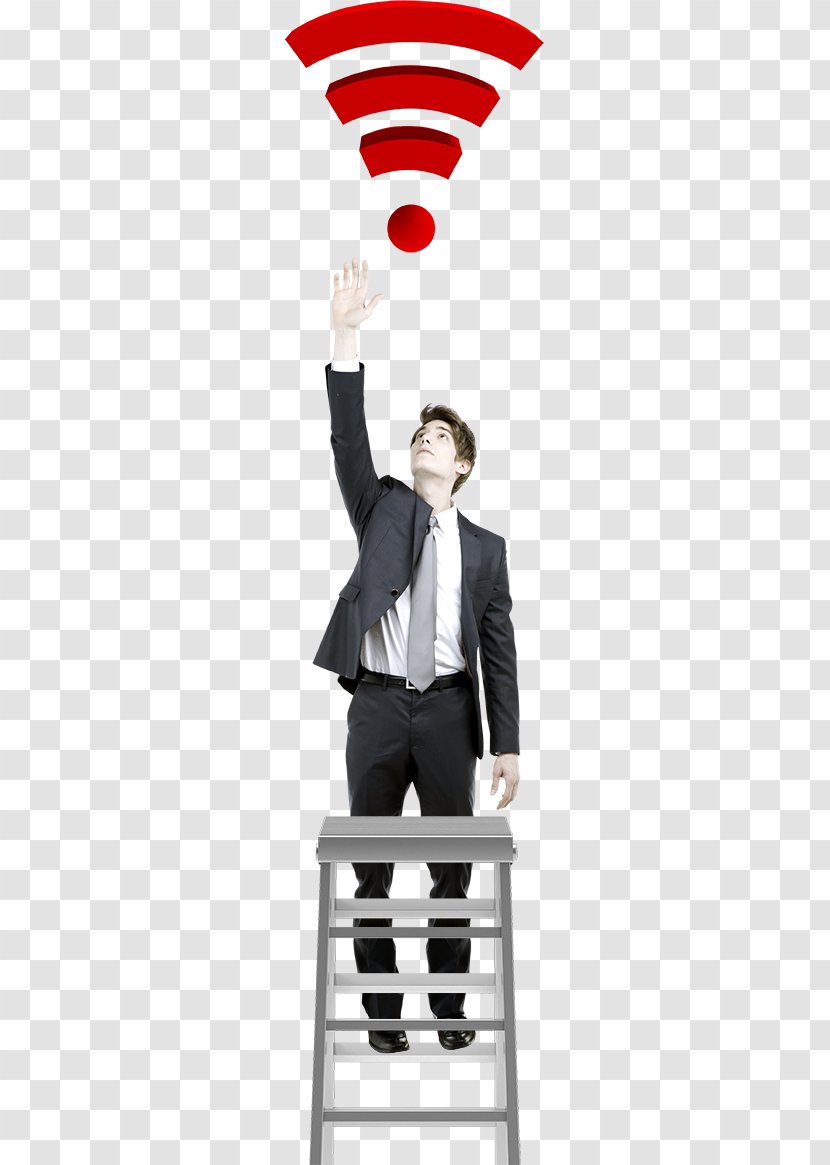Wi-Fi Wireless Network Computer File - Professional - Man On The Ladder Transparent PNG