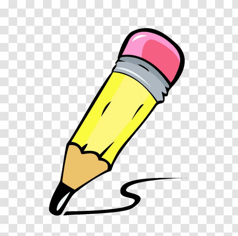 Pencil Cartoon - Yellow Transparent PNG