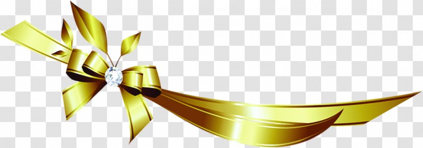 Ribbon Gold - Shoelace Knot - Diamond Golden Bow Transparent PNG