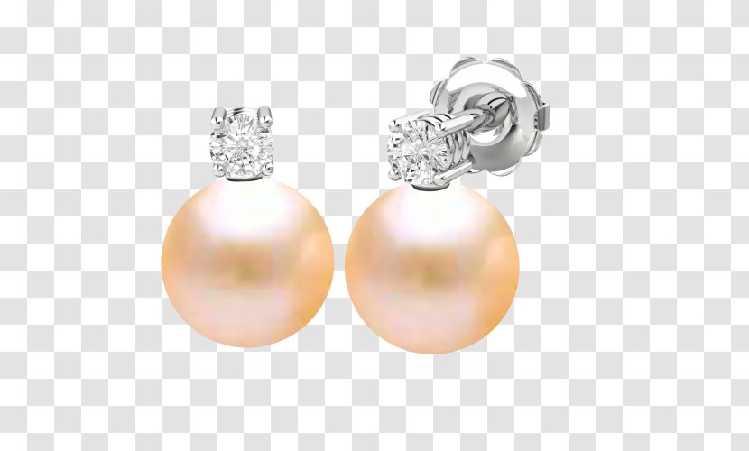 Pearl Earring Brilliant Jewellery Diamond - Body Jewelry - Peach Transparent PNG