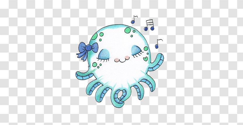 Octopus Turquoise Line Font - Blue - Ramadan Greeting Card Transparent PNG