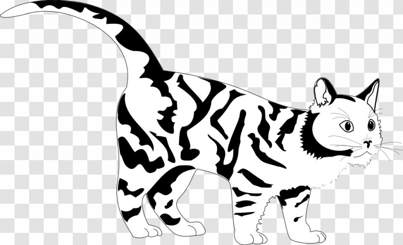 Cat Tiger Black And White Clip Art - Graphics Transparent PNG