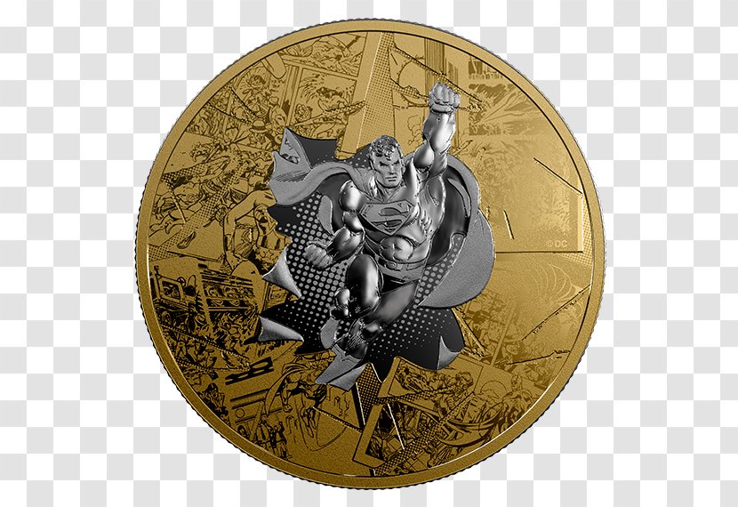 Superman Canada Silver Coin Gold Plating Transparent PNG