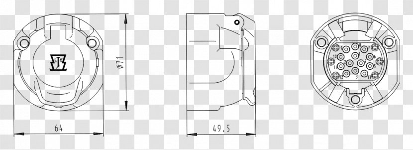 Door Handle Car White Technology - Technical Drawing Transparent PNG