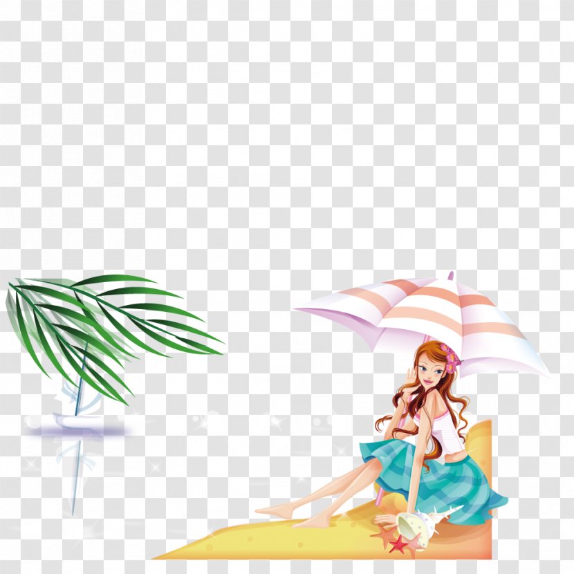 Beach Vacation Woman - Gratis - On A Holiday Transparent PNG