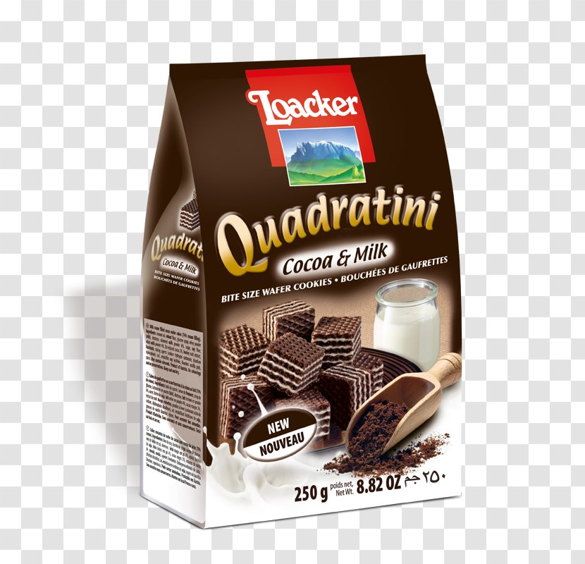 Quadratini Chocolate Milk Cream Stuffing - Wafers Transparent PNG