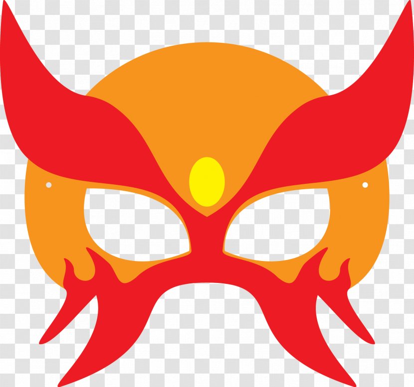 Superhero Mask Template Masquerade Ball Halloween Costume - Red Transparent PNG
