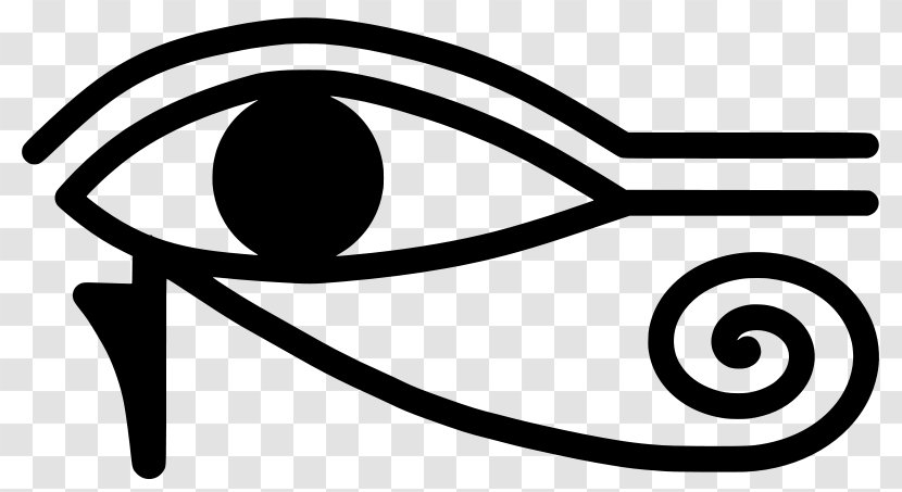 Ancient Egypt Eye Of Horus Ra - Black And White Transparent PNG