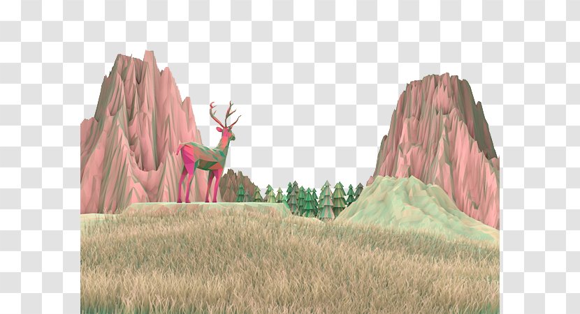 Drawing Art 3D Computer Graphics Illustration - Prairie - Mountain Transparent PNG