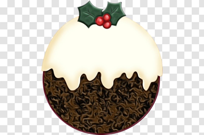 Watercolor Christmas - Pudding - Cake Decorating Icing Transparent PNG