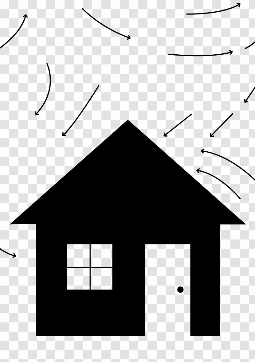 House Cartoon - Roof - Triangle Blackandwhite Transparent PNG