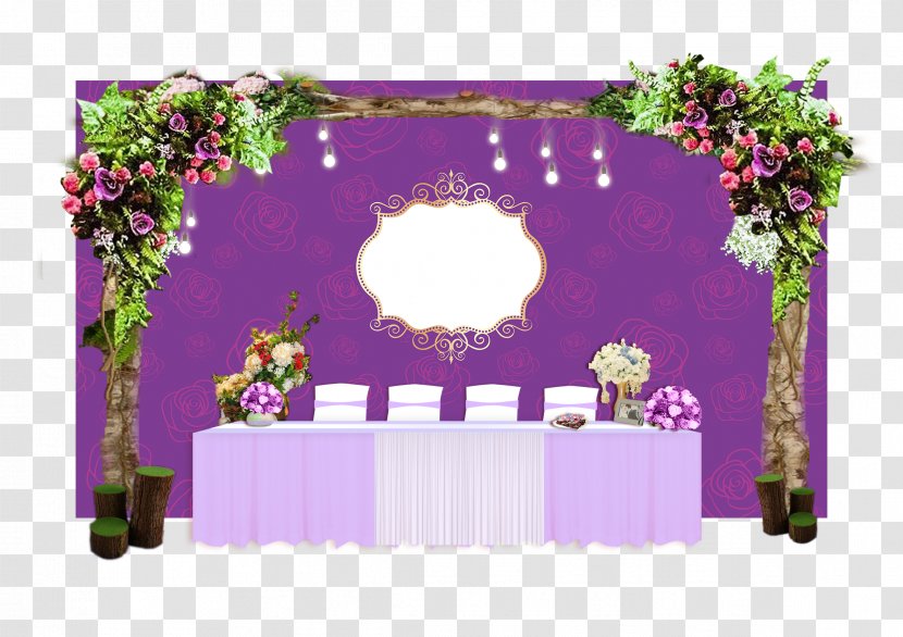 Wedding Chapel Reception Clip Art - Floral Design - Venue Layout Transparent PNG