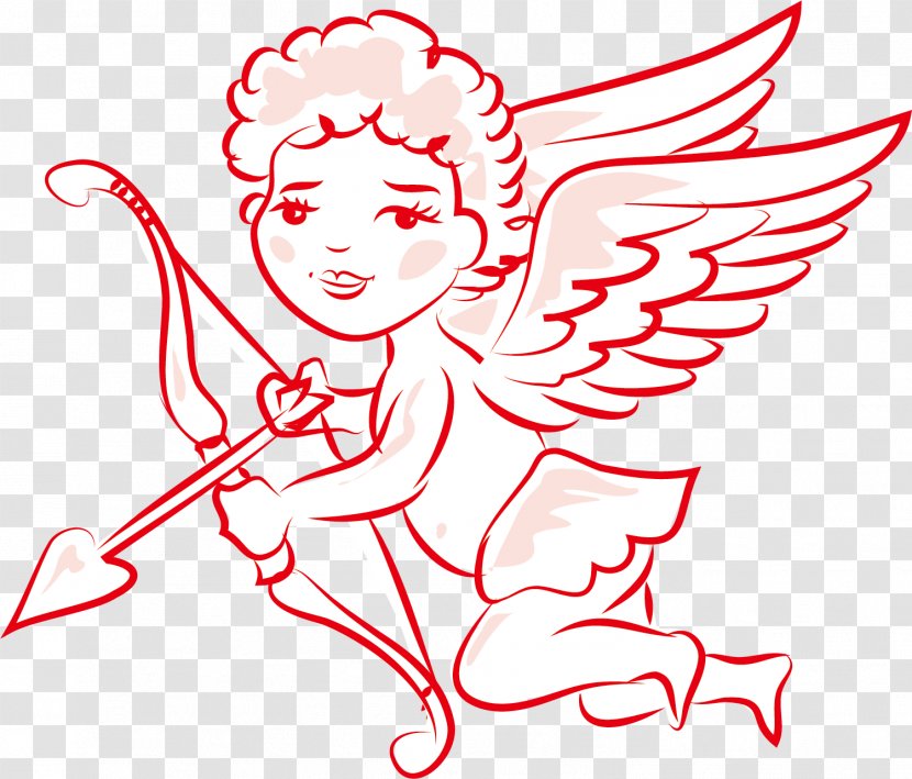 Cupid Clip Art - Flower - Hand Painted Red Transparent PNG