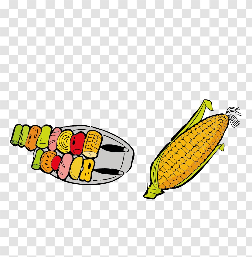 Barbecue Maize Grilling Sausage - Food - Grill Corn Transparent PNG