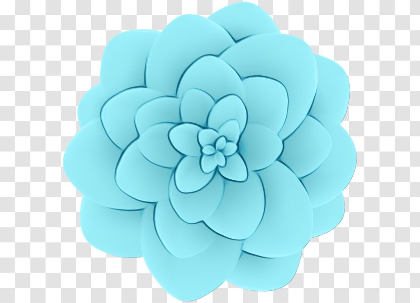 Watercolor Flower Background - Turquoise - Plant Transparent PNG