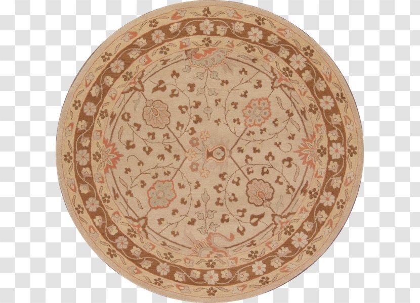 Agra Brown Ceramic Ushak Carpet Circle - Oval Transparent PNG