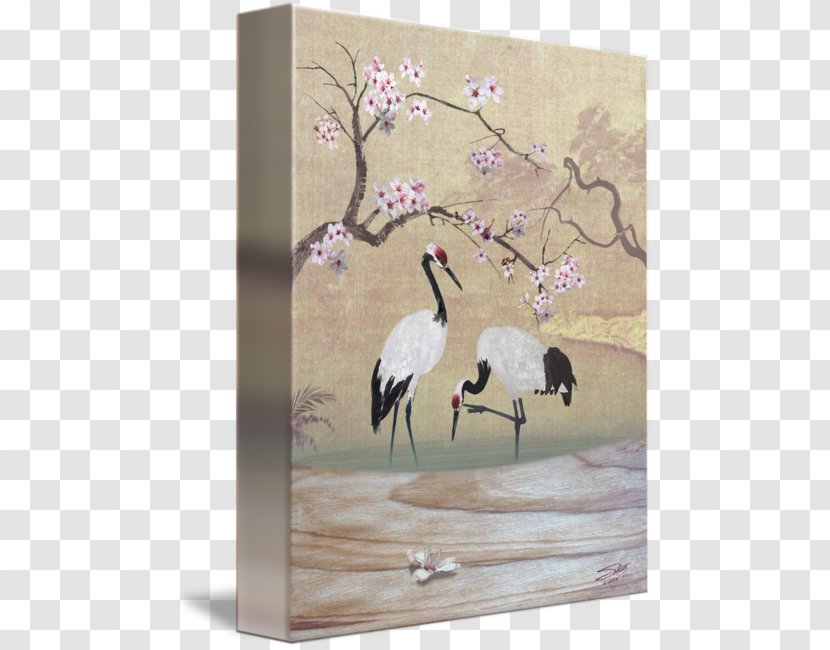 Painting Canvas Print Red-crowned Crane Art - Water Bird Transparent PNG