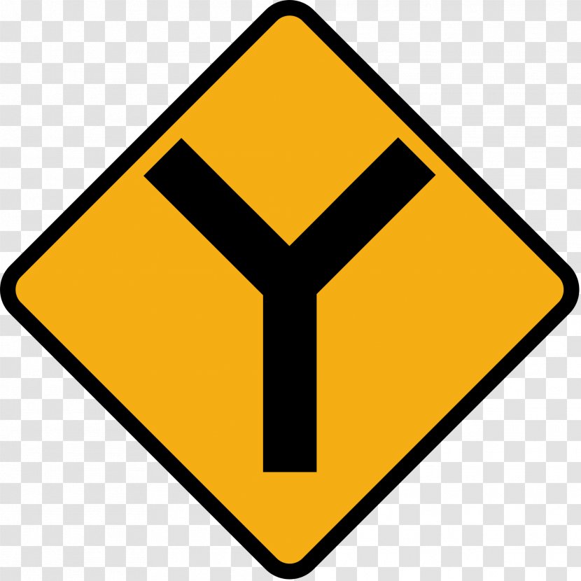 Traffic Sign Warning Road Three-way Junction - Triangle Transparent PNG