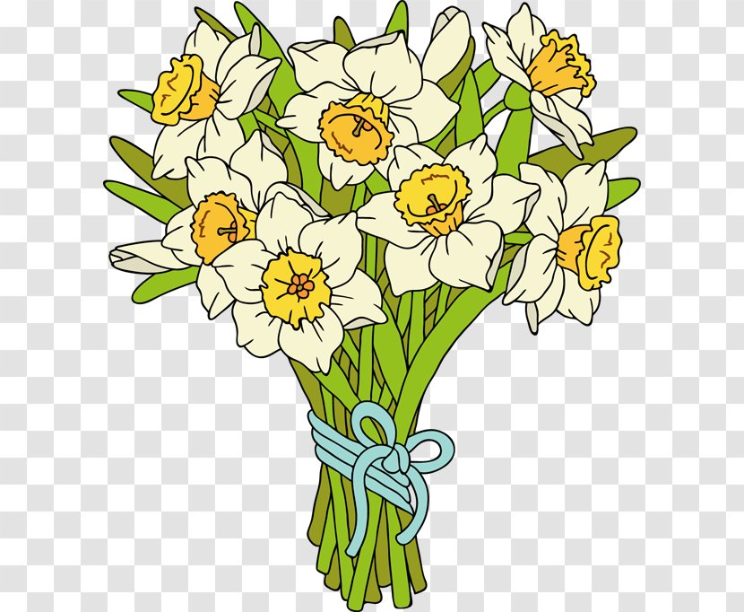 Flower Bouquet Clip Art - Daisy - Daffodil Cliparts Transparent PNG