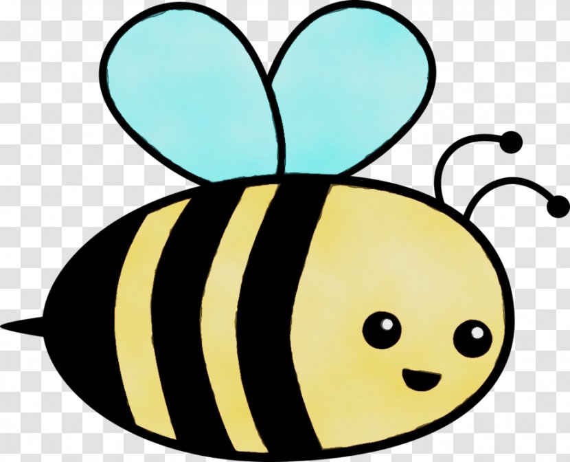 Bee Cartoon - Watercolor - Bumblebee Honeybee Transparent PNG