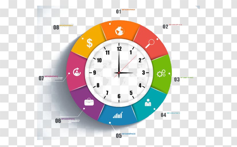 Infographic Clock Adobe Illustrator - Walking Transparent PNG