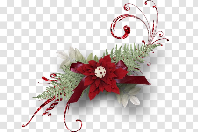 Christmas Ornament Floral Design Scrapbooking Clip Art - Decoration Transparent PNG