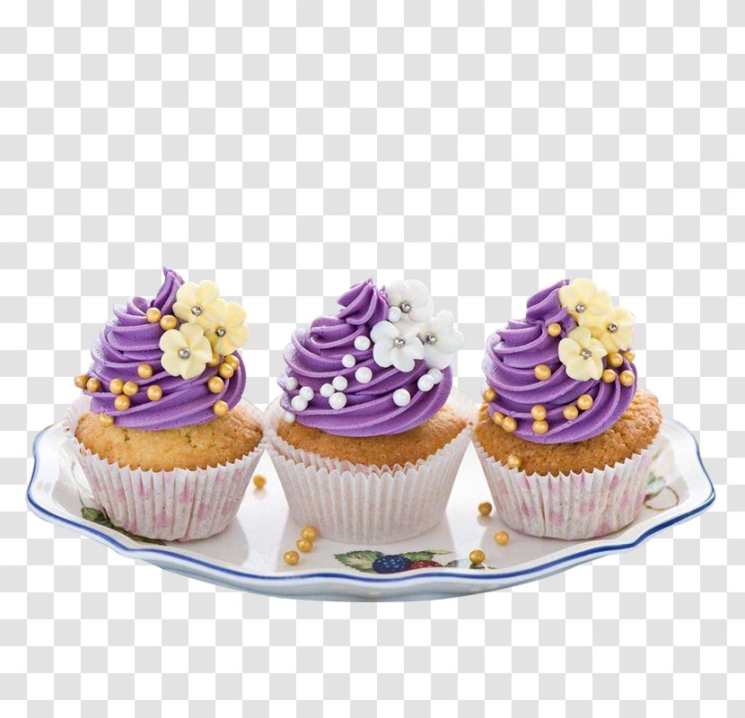 Icing Cupcake Bakery Cake Decorating - Sugar Paste - Purple Cream Small Transparent PNG