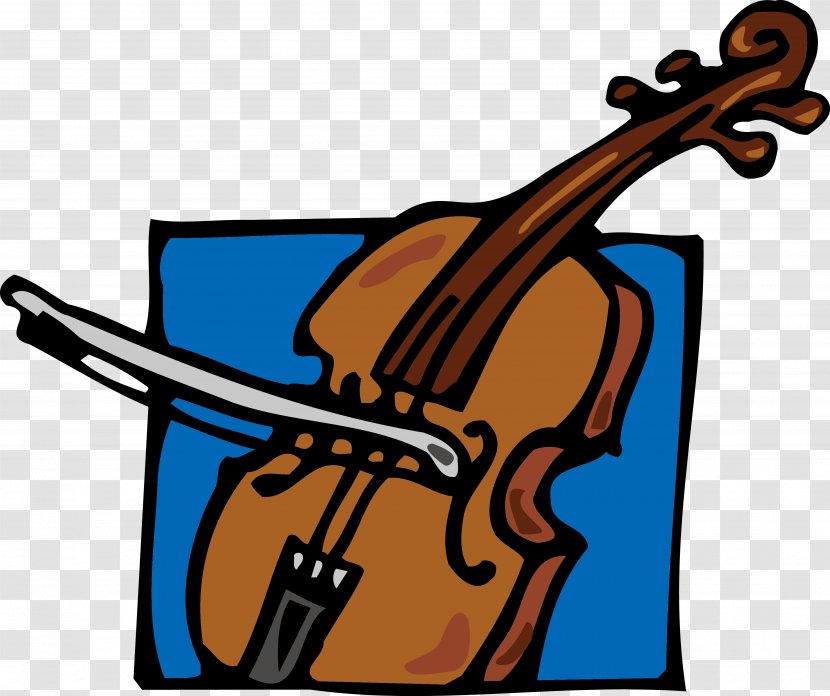 Bass Violin Double Guitar Viola Fiddle - Cartoon - Vector Transparent PNG