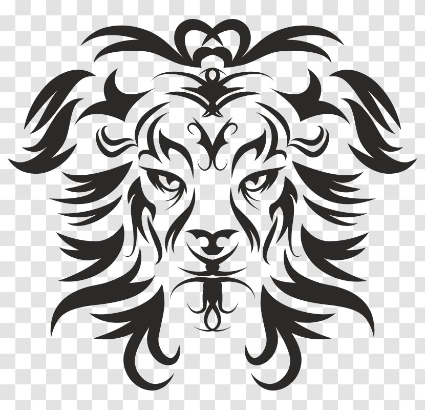 Lion - Tree - Monochrome Transparent PNG