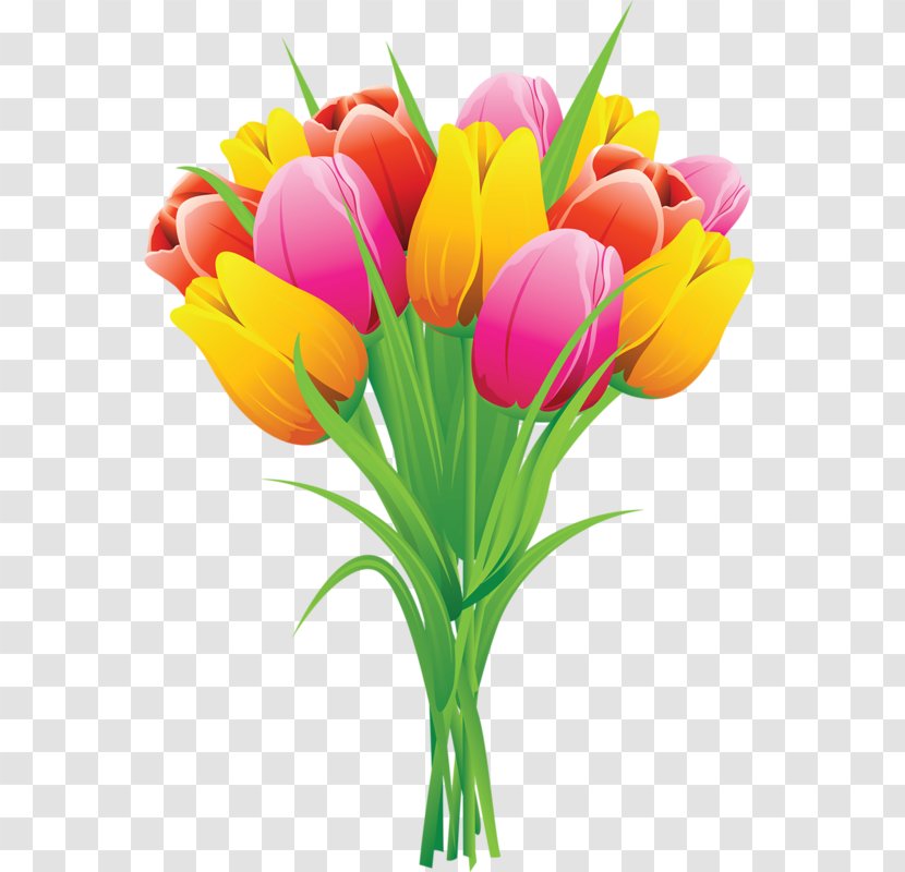 Tulip Flower Clip Art - Bouquet - Variety Of Flowers Transparent PNG